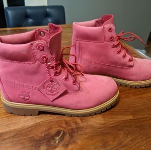 Pink timberland boots
